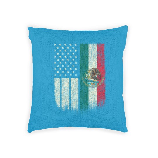 Discover Mexican American Patriot Mexican American Flag Woven Pillows