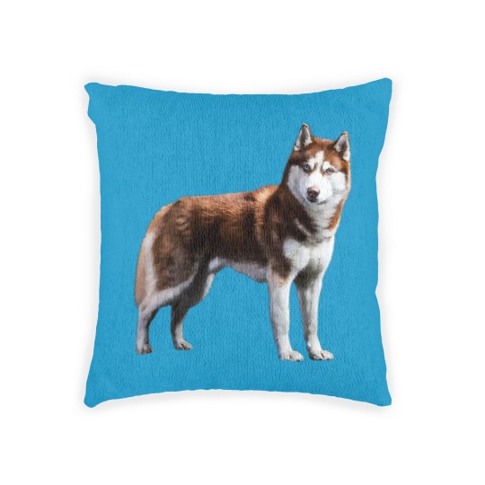 Discover Siberian Husky Red Husky Wolf Dog Woven Pillows