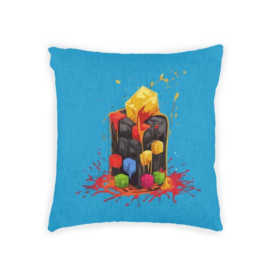 Discover Rainbow Abstraction melted rubix cube - Rainbow Abstraction Melted Rubix Cube - Woven Pillows