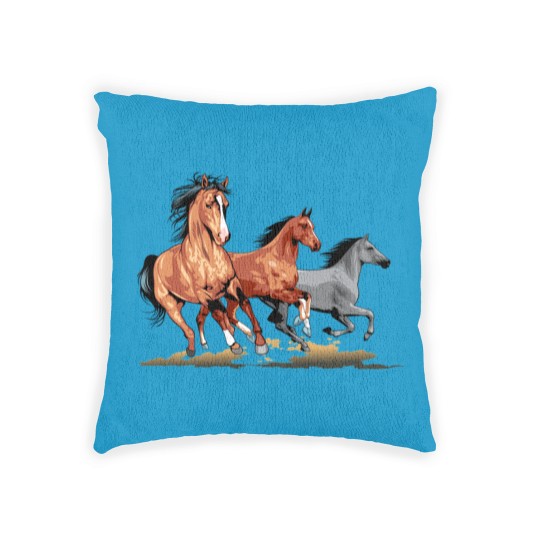 Discover Horses | Three Horses Woven Pillows