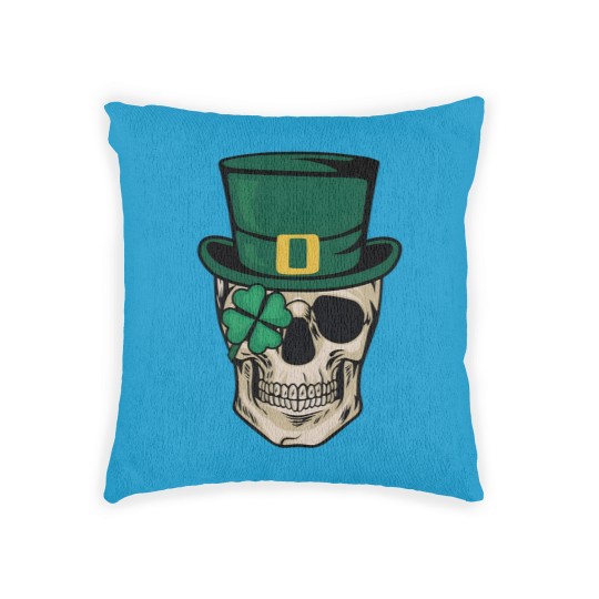 Discover Skull St Patrick's Day Woven Pillows, Horror St Patrick's Day Woven Pillows, Lucky Irish Woven Pillows, Shamrock Woven Pillows