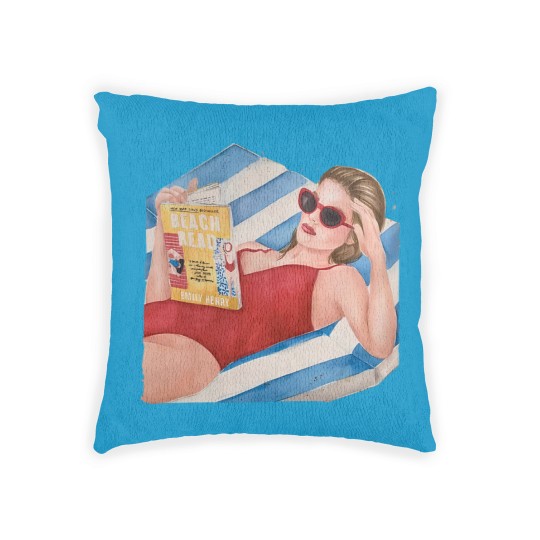 Discover Beach Read by Emily Henry book Woven Pillows | Super soft cotton bookish Woven Pillows
