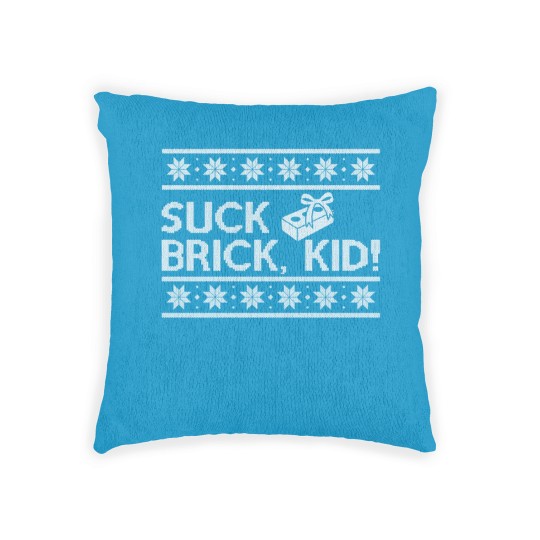 Discover Suck brick, kid! Woven Pillows