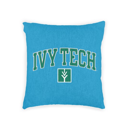 Discover ivy tech arch over gray officially licensed Woven Pillows