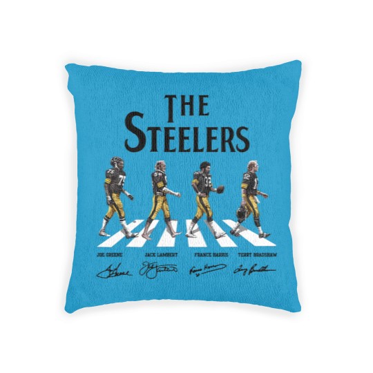 Discover The Stee lers Walking Abbey Road Signatures Woven Pillows