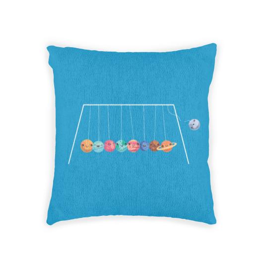 Discover Planets, solar system, Newton's cradle (1) Woven Pillows