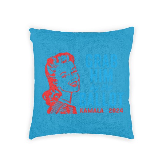 Discover Grab Him By The Ballot Kamala 2024 Funny Harris Election Woven Pillows