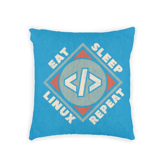 Discover Linux - Eat Sleep Linux Repeat Woven Pillows