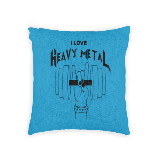 Discover I Love Heavy Metal Woven Pillows