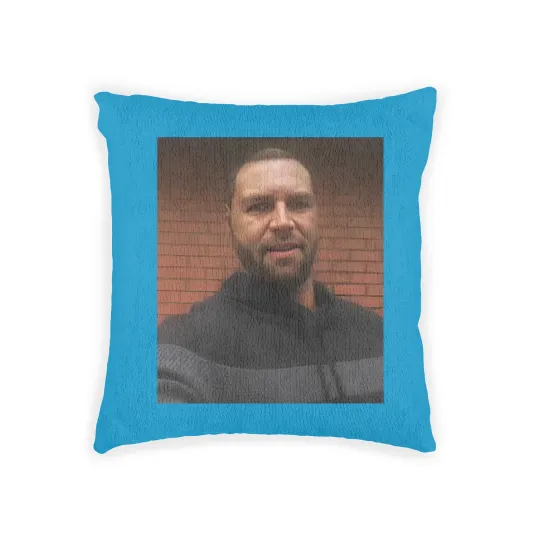Discover JD Vance George Floyd Meme Woven Pillows, Funny Political Parody Woven Pillows, Satire Woven Pillows, Viral Internet Meme