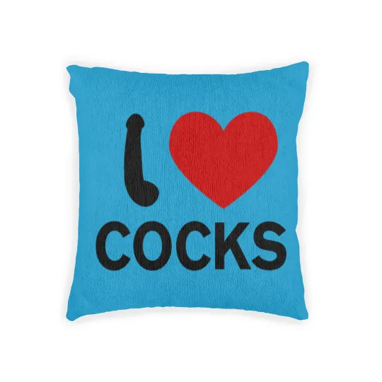 Discover I Love Cocks Woven Pillows