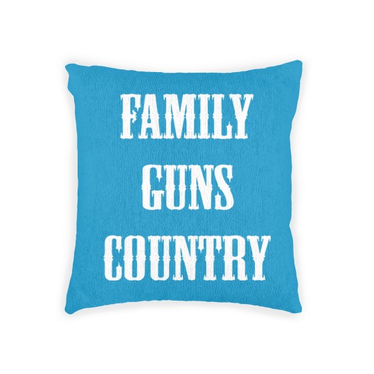 Discover Family, guns, country funny saying sarcast Woven Pillows