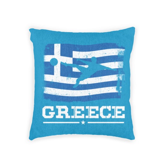 Discover Football - Greece football club Woven Pillows