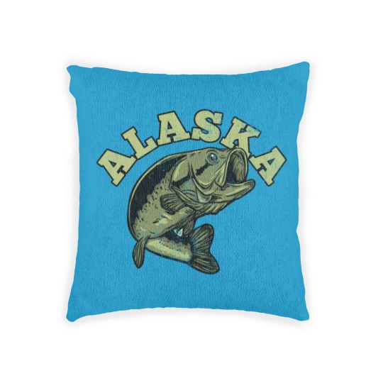 Discover Alaska USA State Travel Souvenir Funny Fishing Woven Pillows