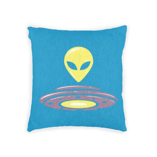 Discover Alien UFO motif alien head saucer design Woven Pillows