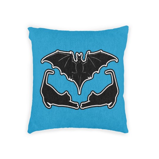 Discover Funny, Cute and Beautiful Bat with Cat Cartoon Woven Pillows