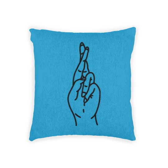 Discover Hand Fingers Crossed Woven Pillows