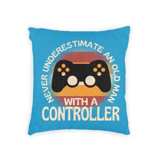 Discover Old Man With A Controller Woven Pillows