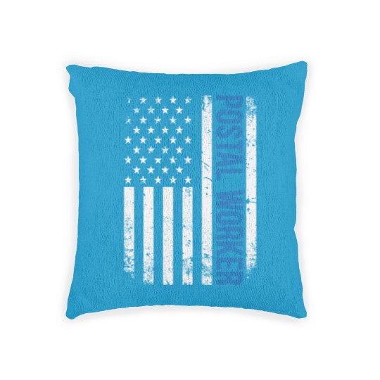 Discover American Postal Worker USA Flag 4th of July Woven Pillows