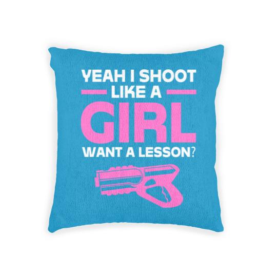 Discover Laser Tag Yeah I Shoot Like A Girl Want A Lesson Woven Pillows