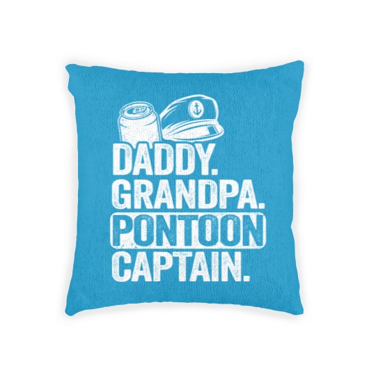 Discover Daddy Grandpa Pontoon Captain Funny Pontoon Woven Pillows