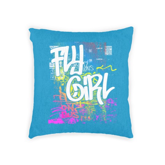 Discover Fly Girl 80s 90s Rap Old School Hip Hop Graffiti Woven Pillows
