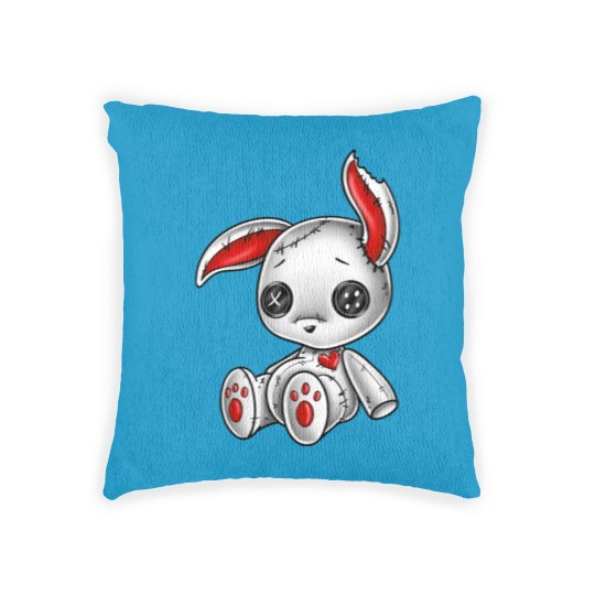 Discover Goth Bunny Cute Gothic White Bunny Woven Pillows