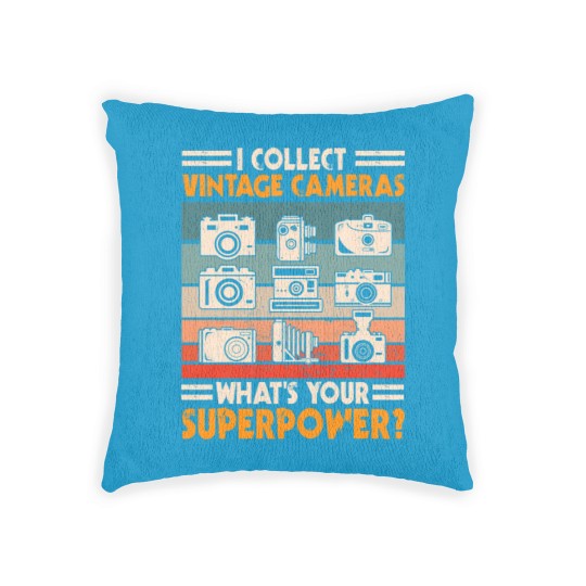 Discover Vintage Camera Collector Woven Pillows