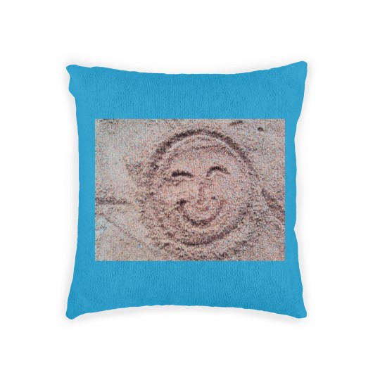 Discover Smiling Sun, Sand Emoticon, Summer Emoji Woven Pillows