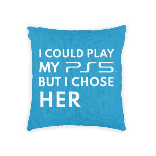Discover Could play my PS5 White Woven Pillows