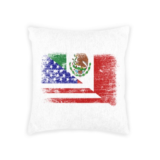 Discover Vintage Mexican American Flag Woven Pillows