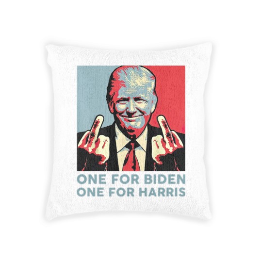 Discover Middle Finger Biden Republican American Flag Woven Pillows