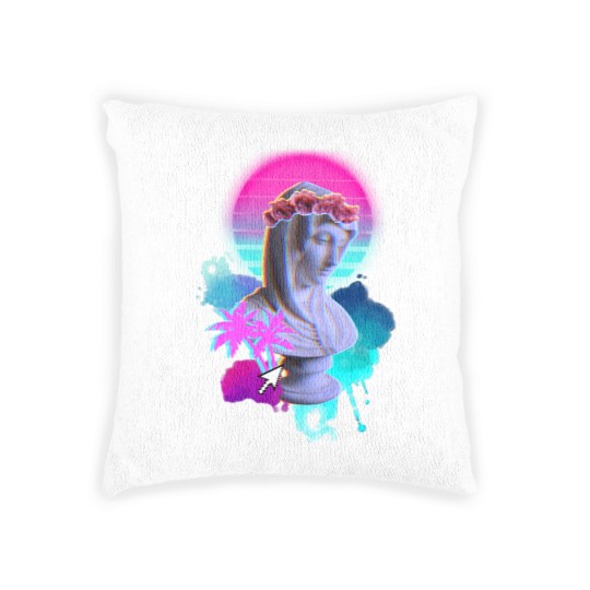 Discover Vaporwave Blessed Mother - Vaporwave - Woven Pillows