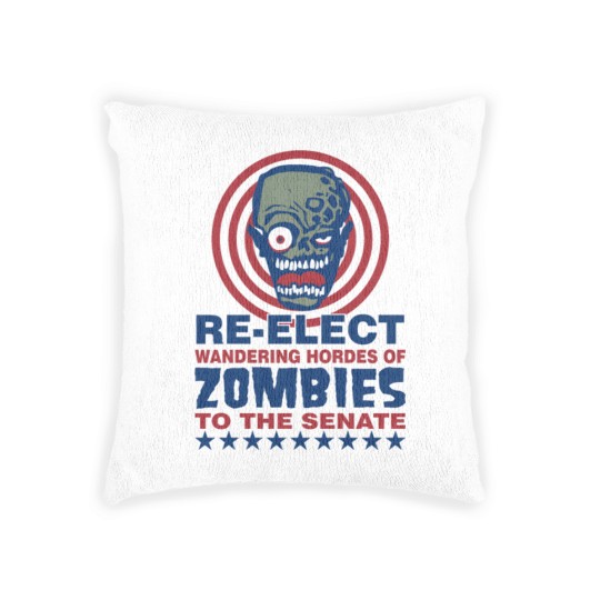 Discover Re Elect Hordes of Zombies Woven Pillows
