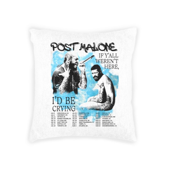 Discover Vintage Post Malone 2023 Tour Woven Pillows, Post Malone Fan Woven Pillows