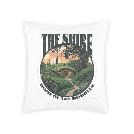 Discover The Shire LOTR Woven Pillows | Distressed Fantasy Merch Tolkien Aragorn
