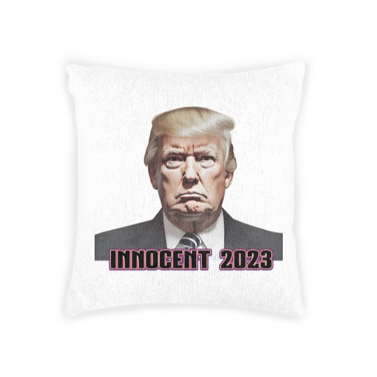 Discover President Donald J. Trump Not Guilty 2023 Indictment Woven Pillows