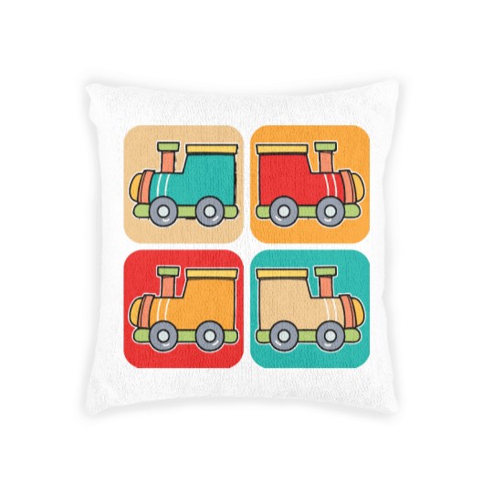 Discover Train Woven Pillows Little Retro Trains I Kids I Railway I Toddler Train Woven Pillows Woven Pillows