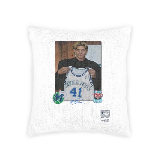 Discover Luka Doncic Mitchell & Ness Dirk Nowitzki Draft Jersey Woven Pillows