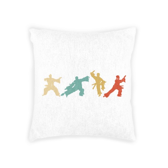 Discover Retro Thai Chi Silhouette Medication Gift Idea Woven Pillows