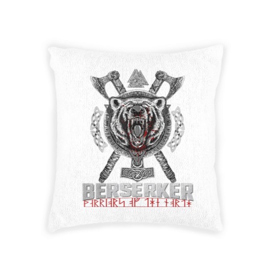 Discover Berserker Viking Norse Pagan Bear Warrior Woven Pillows
