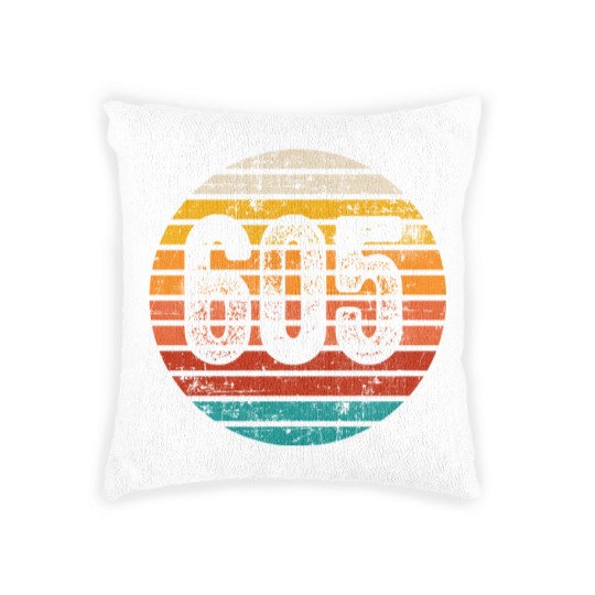 Discover Distressed Vintage Sunset 605 Area Code Woven Pillows