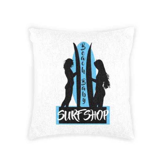 Discover Surfing Beach Baby Surf Shop Surf Board Classic Woven Pillows