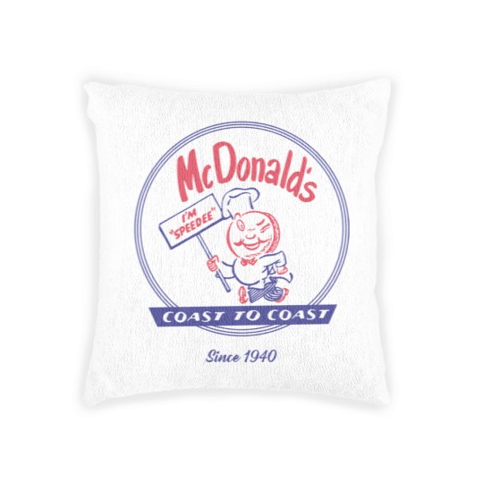 Discover McDonald vintage speedee coast to coast Woven Pillows