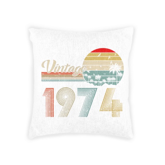 Discover Vintage 1974 Woven Pillows, 1974 Birthday Woven Pillows, 49th Birthday Woven Pillows