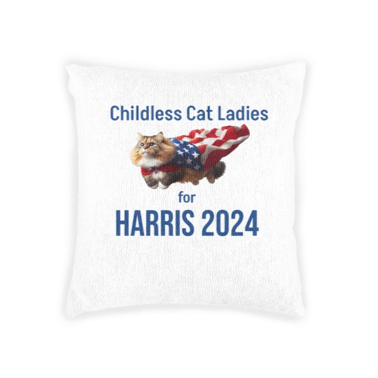 Discover Childless Cat Ladies for Harris 2024 Woven Pillows