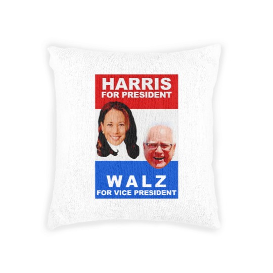 Discover Kamala Harris Tim Walz 2024 Harris Walz President Elections Woven Pillows