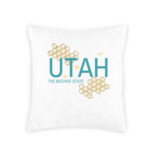 Discover Utah The Beehive State Bee - Utah - Woven Pillows