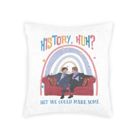 Discover History, Huh? Woven Pillows, Red White and Royal Blue