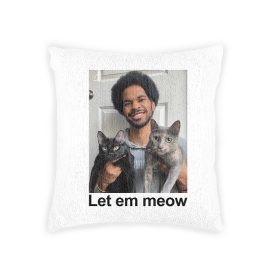Discover Let Em Meow Jarrett Allen Woven Pillows, Unisex Woven Pillows, Unisex Men & Women